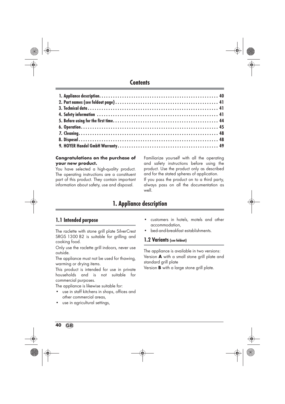 Silvercrest SRGS 1300 B2 User Manual | Page 42 / 54