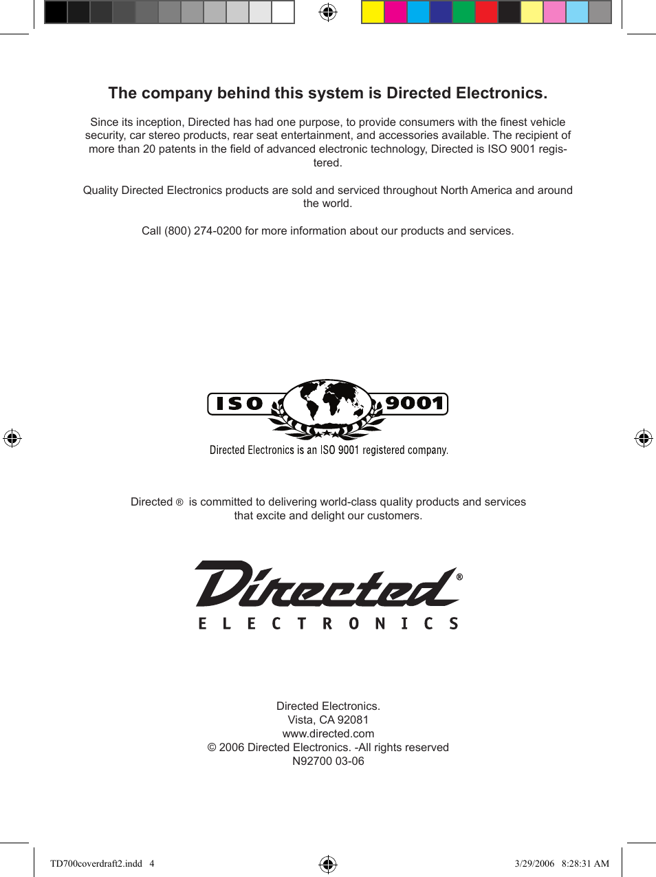 Directed Video Tablet DVD Player TD700 User Manual | Page 49 / 49