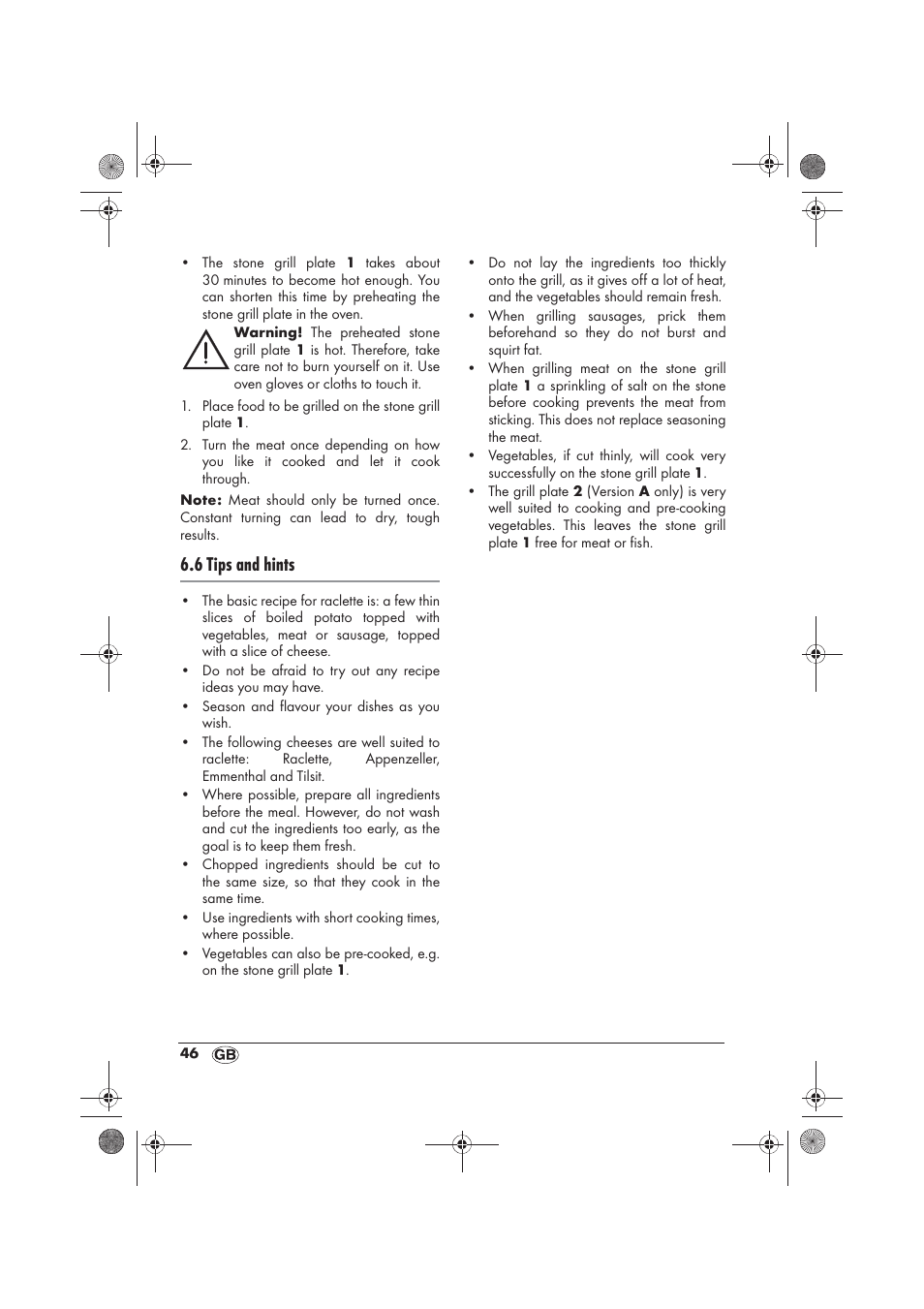 6 tips and hints | Silvercrest SRGS 1300 B2 User Manual | Page 48 / 66