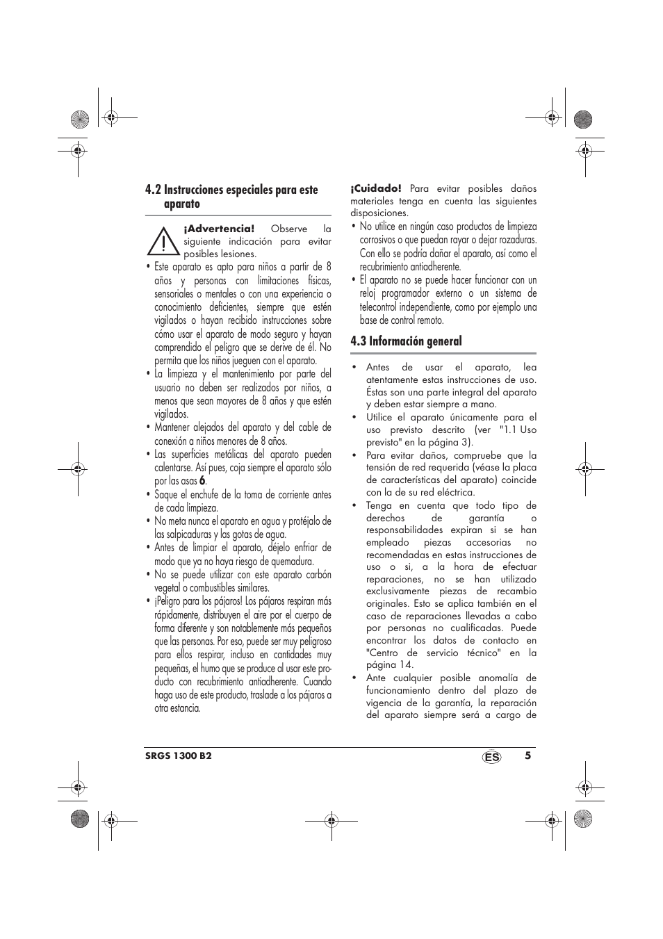 Silvercrest SRGS 1300 B2 User Manual | Page 7 / 66