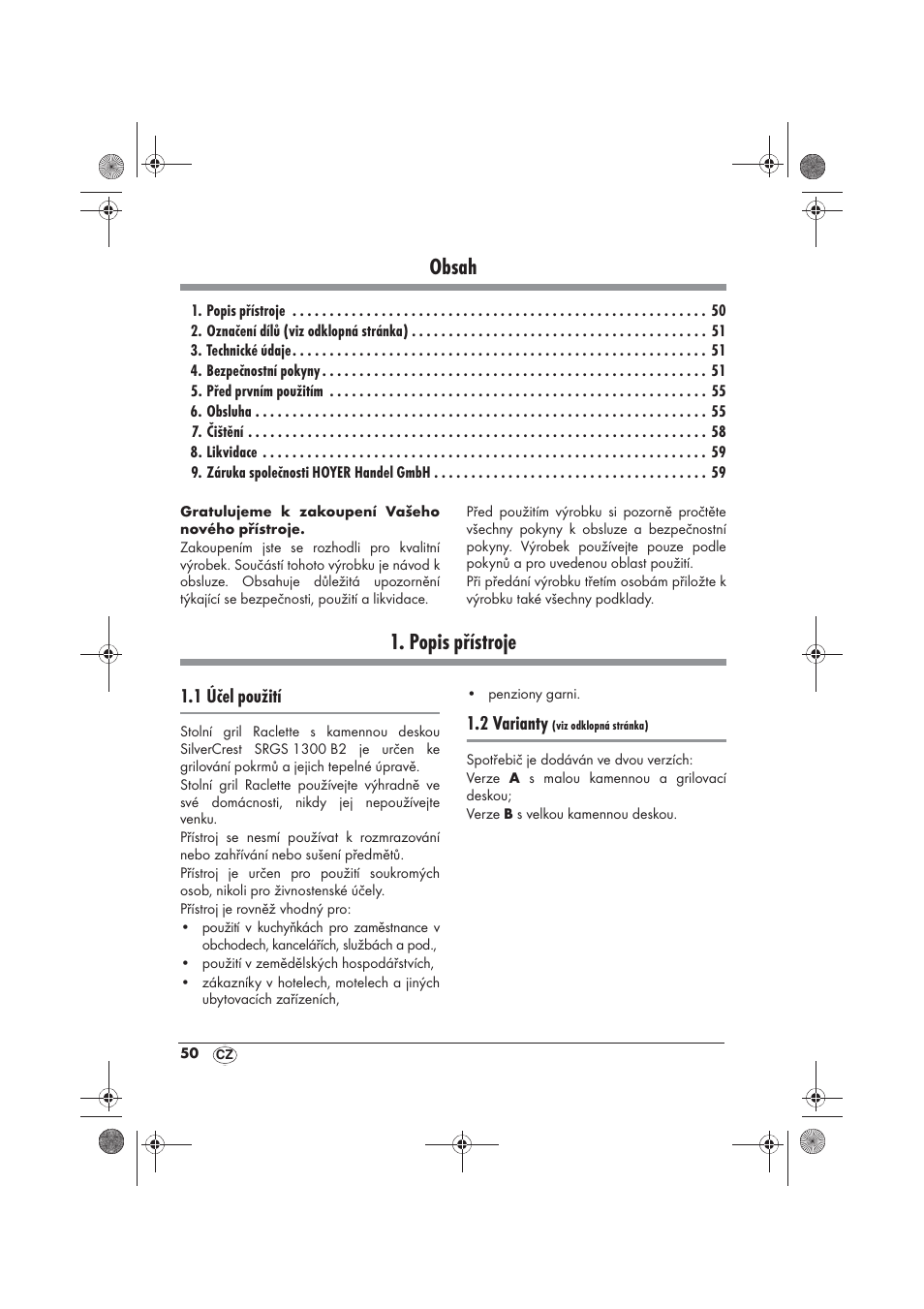 Silvercrest SRGS 1300 B2 User Manual | Page 52 / 86