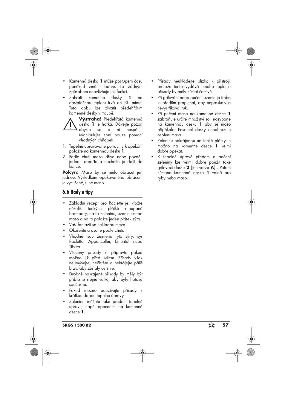 6 rady a tipy | Silvercrest SRGS 1300 B2 User Manual | Page 59 / 86