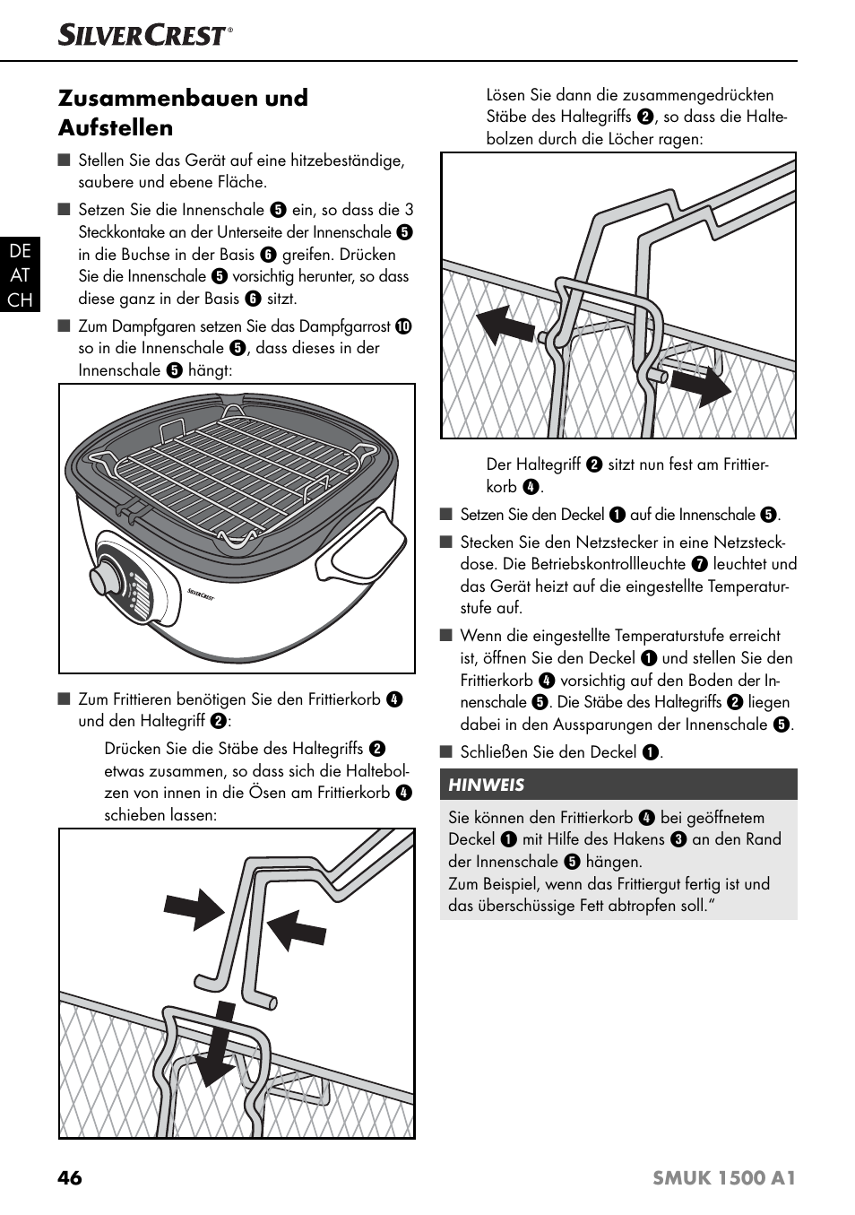 Zusammenbauen und aufstellen | Silvercrest SMUK 1500 A1 User Manual | Page 49 / 64