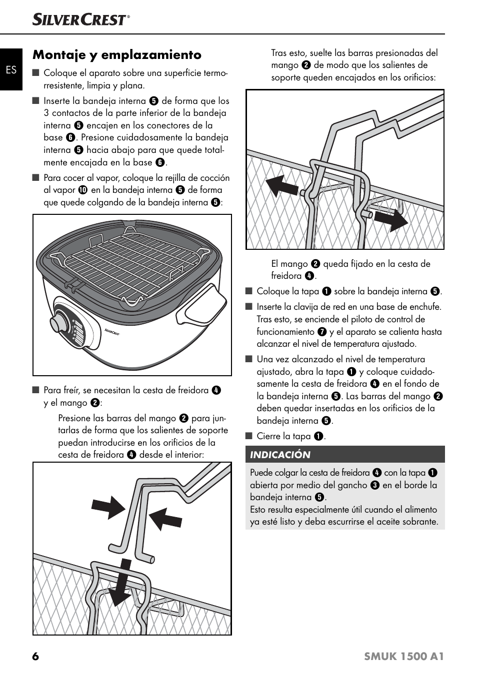 Montaje y emplazamiento | Silvercrest SMUK 1500 A1 User Manual | Page 9 / 64