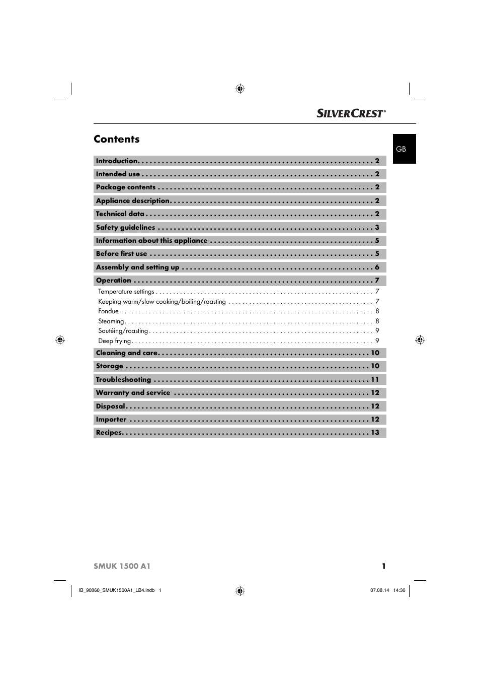 Silvercrest SMUK 1500 A1 User Manual | Page 4 / 84