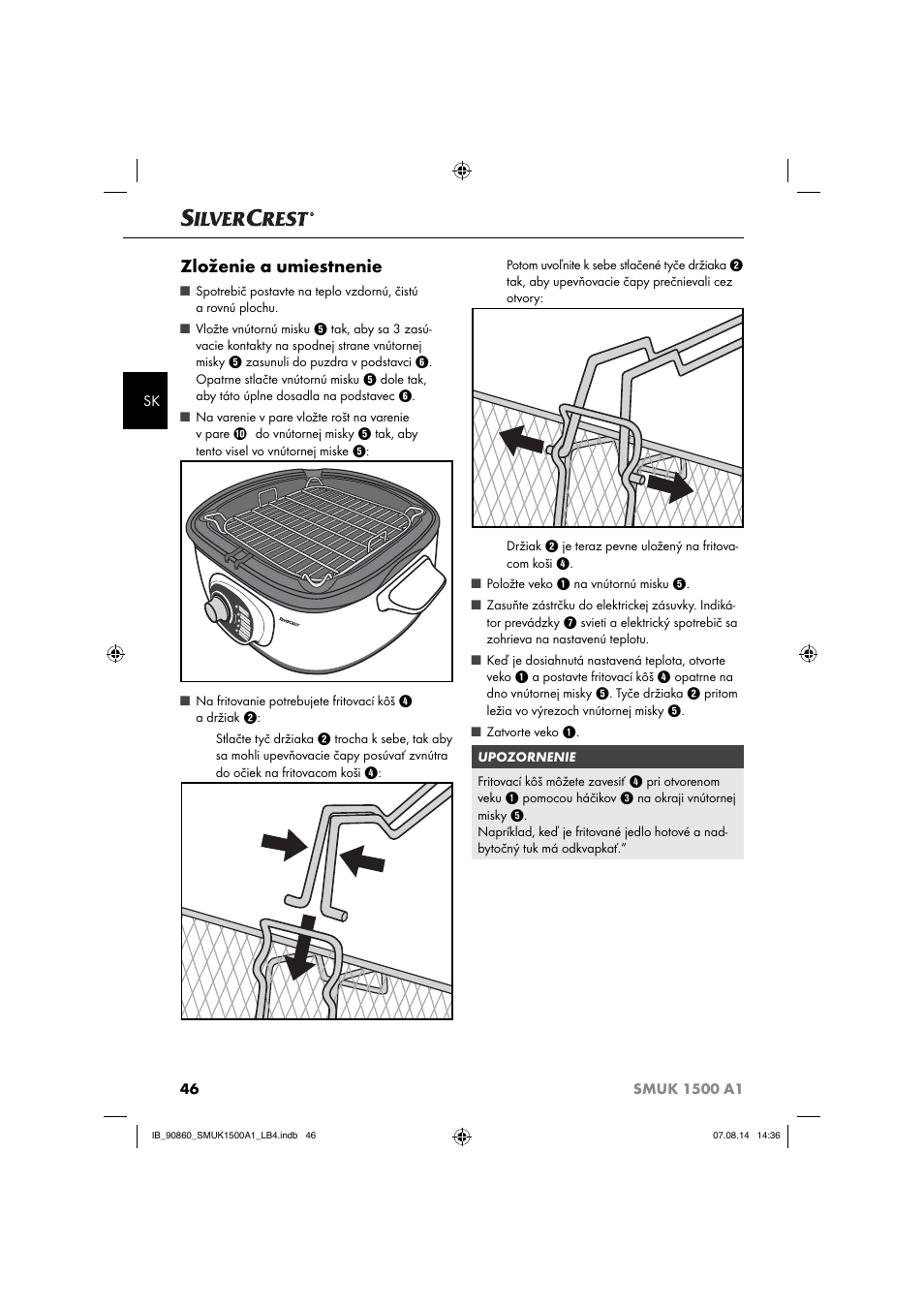 Zloženie a umiestnenie | Silvercrest SMUK 1500 A1 User Manual | Page 49 / 84