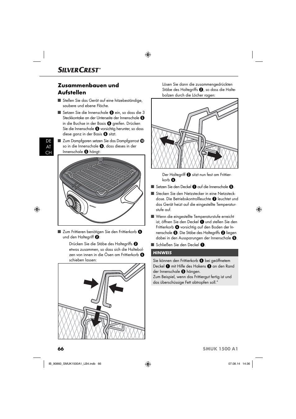 Zusammenbauen und aufstellen | Silvercrest SMUK 1500 A1 User Manual | Page 69 / 84