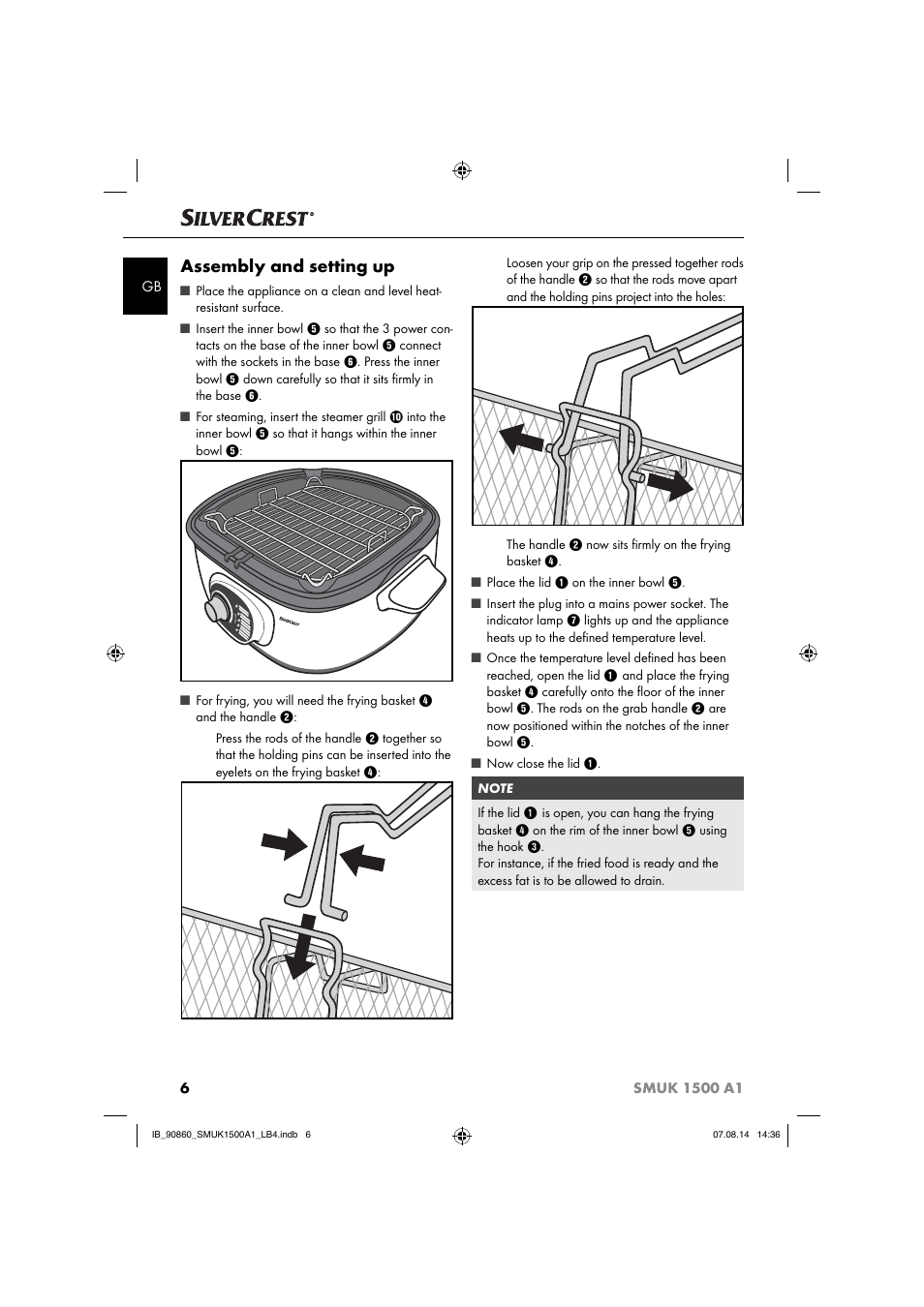 Assembly and setting up | Silvercrest SMUK 1500 A1 User Manual | Page 9 / 84