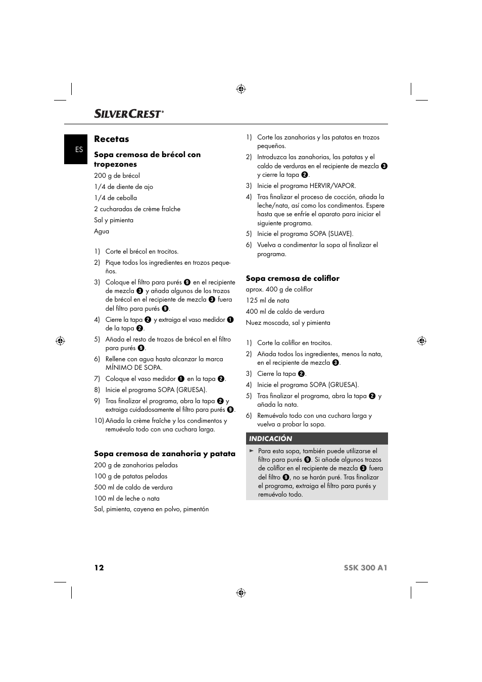Recetas | Silvercrest SSK 300 A1 User Manual | Page 15 / 60