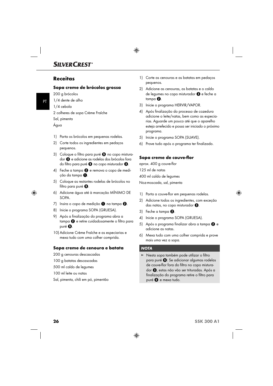 Receitas | Silvercrest SSK 300 A1 User Manual | Page 29 / 60