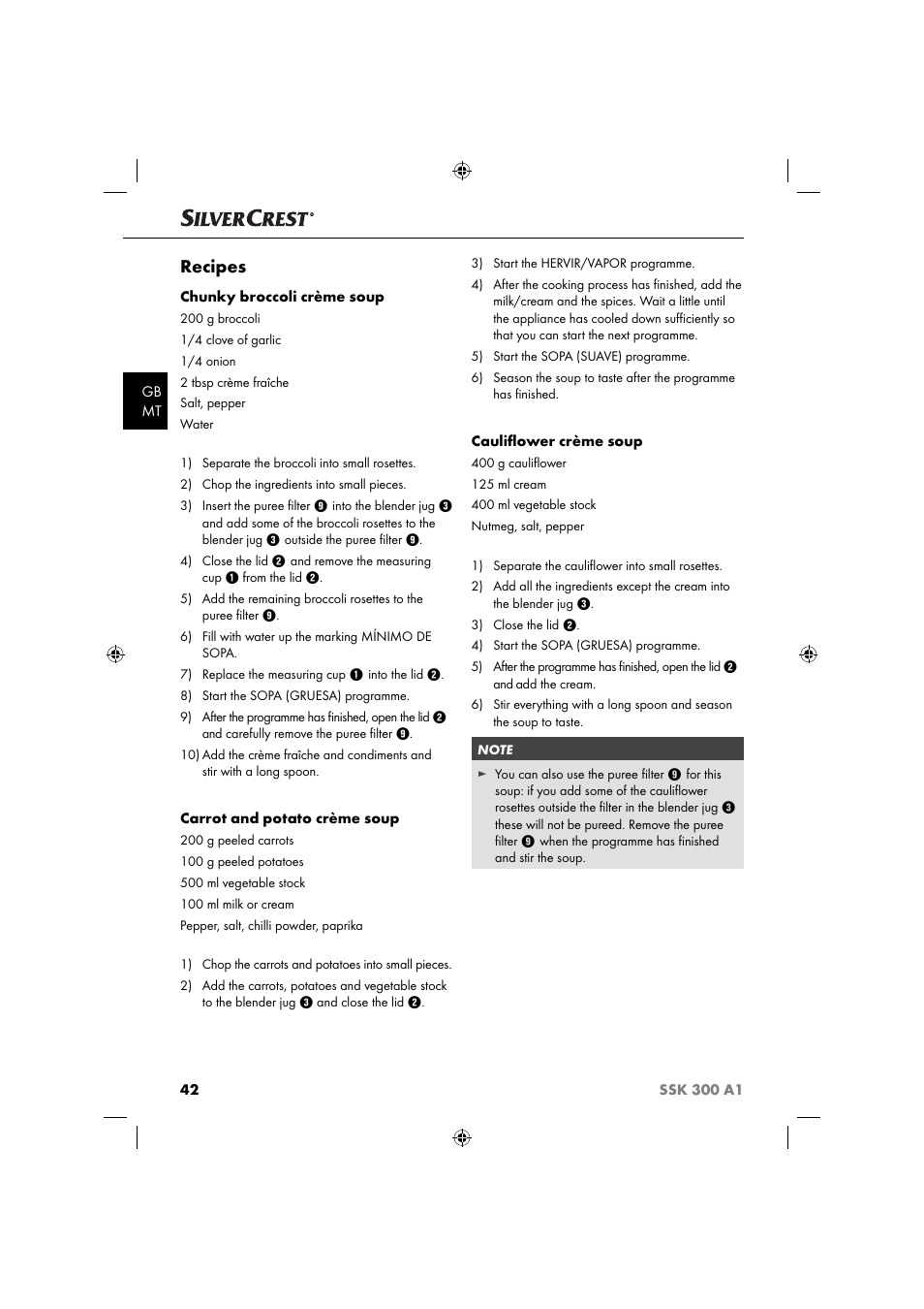 Recipes | Silvercrest SSK 300 A1 User Manual | Page 43 / 60