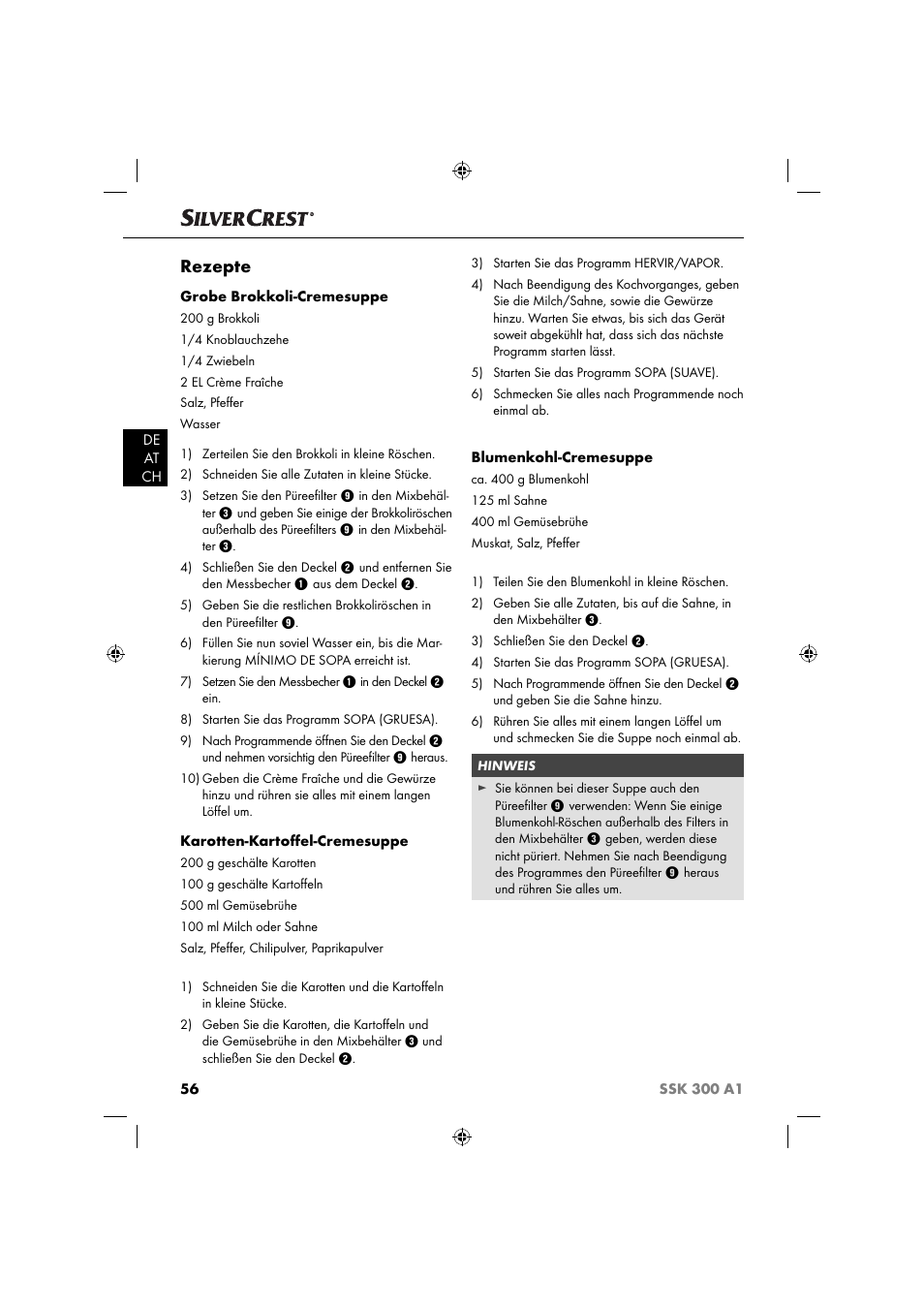 Rezepte | Silvercrest SSK 300 A1 User Manual | Page 57 / 60