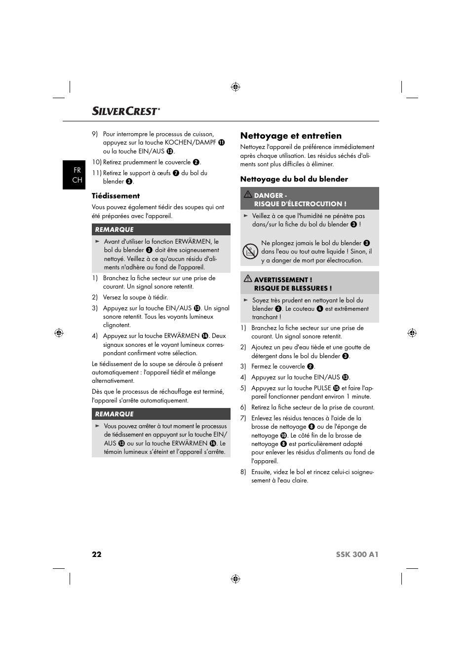 Nettoyage et entretien | Silvercrest SSK 300 A1 User Manual | Page 25 / 60