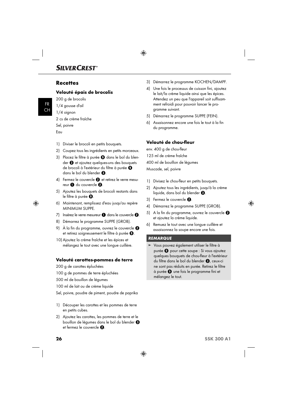 Recettes | Silvercrest SSK 300 A1 User Manual | Page 29 / 60