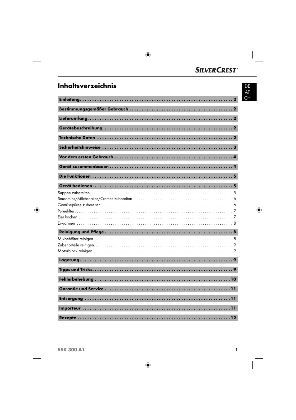 Silvercrest SSK 300 A1 User Manual | Page 4 / 60
