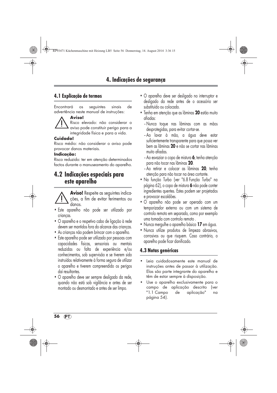 2 indicações especiais para este aparelho, Indicações de segurança | Silvercrest SKMH 1100 A1 User Manual | Page 58 / 130