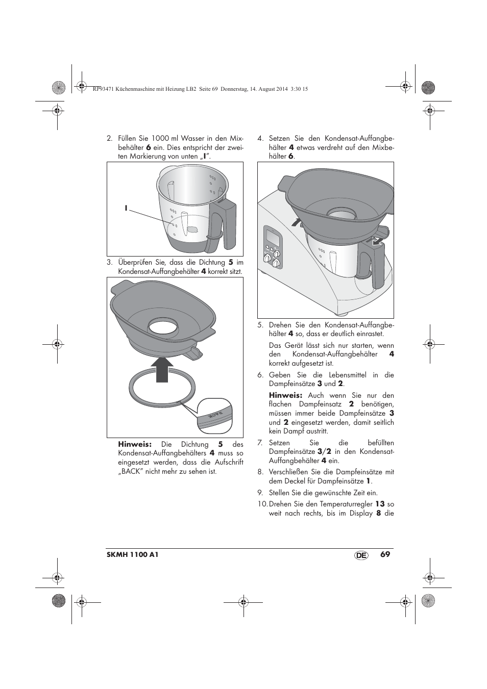 Silvercrest SKMH 1100 A1 User Manual | Page 71 / 106