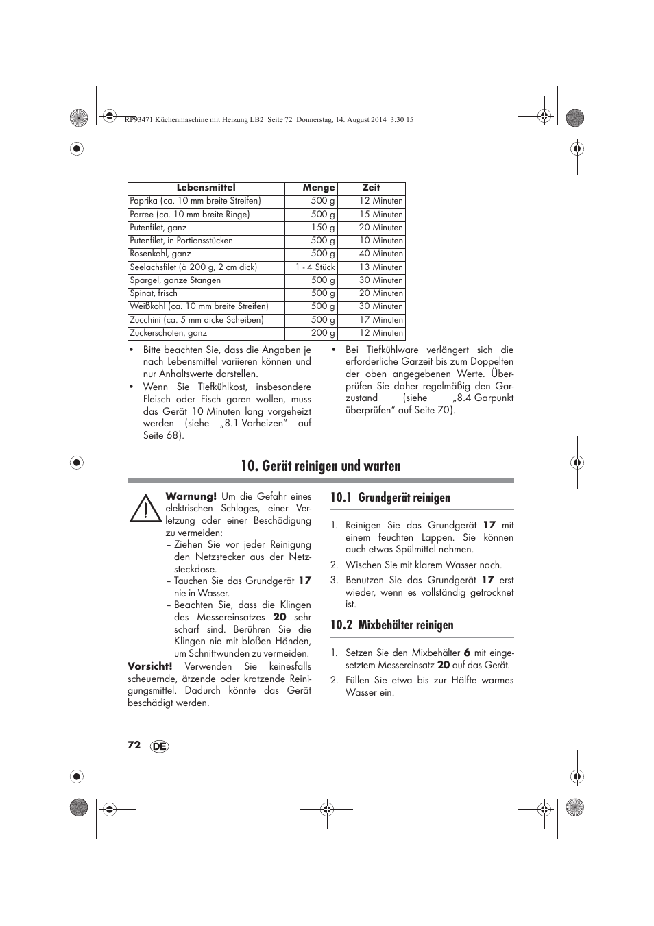 Gerät reinigen und warten, 1 grundgerät reinigen, 2 mixbehälter reinigen | Silvercrest SKMH 1100 A1 User Manual | Page 74 / 106