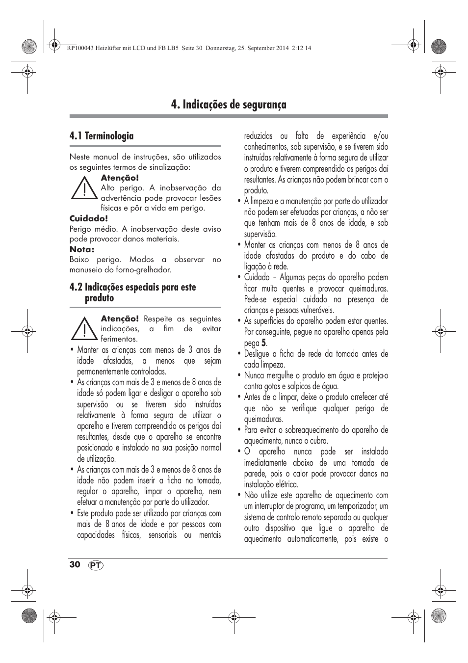 Indicações de segurança | Silvercrest SHLF 2000 B1 User Manual | Page 32 / 70