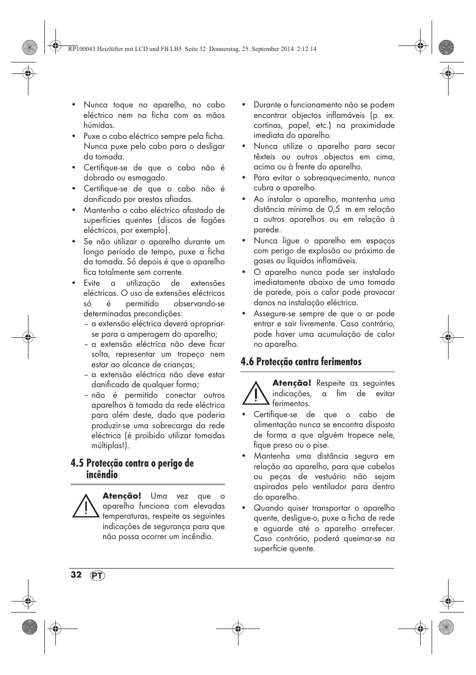5 protecção contra o perigo de incêndio, 6 protecção contra ferimentos | Silvercrest SHLF 2000 B1 User Manual | Page 34 / 70