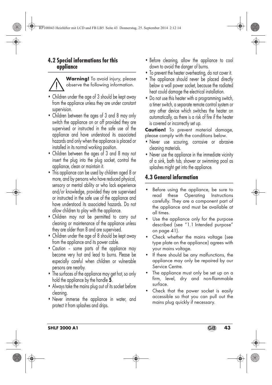 Silvercrest SHLF 2000 B1 User Manual | Page 45 / 70