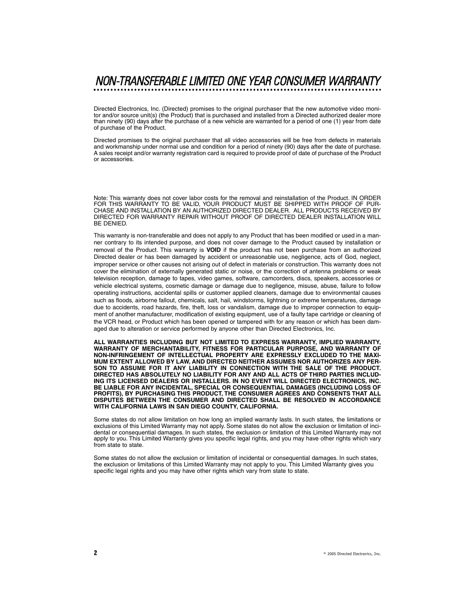 Directed Video HVM580 User Manual | Page 2 / 16