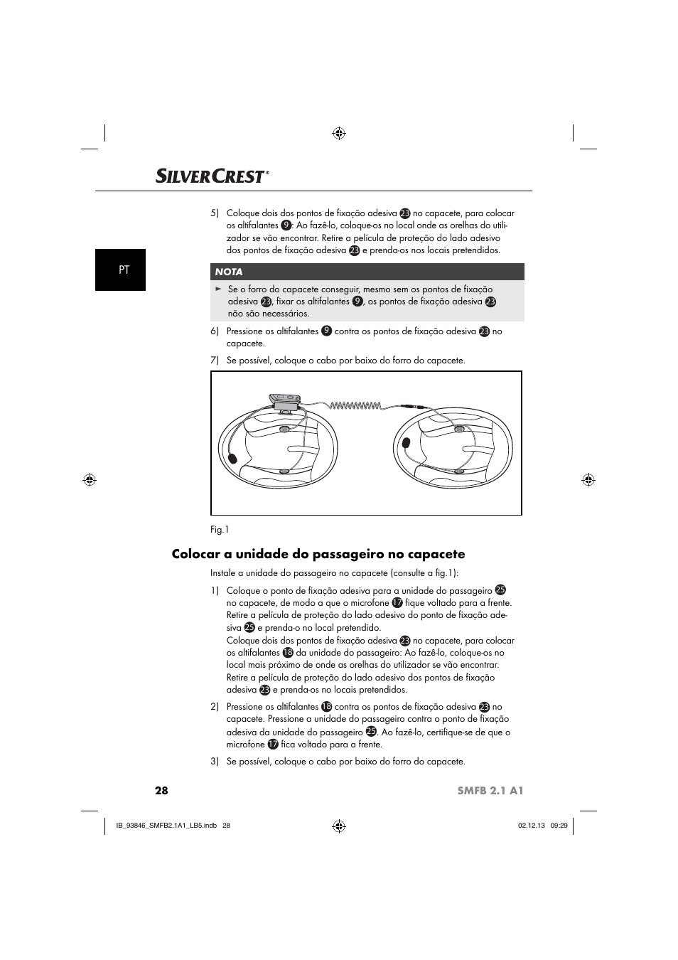 Colocar a unidade do passageiro no capacete | Silvercrest SMFB 2.1 A1 User Manual | Page 32 / 78