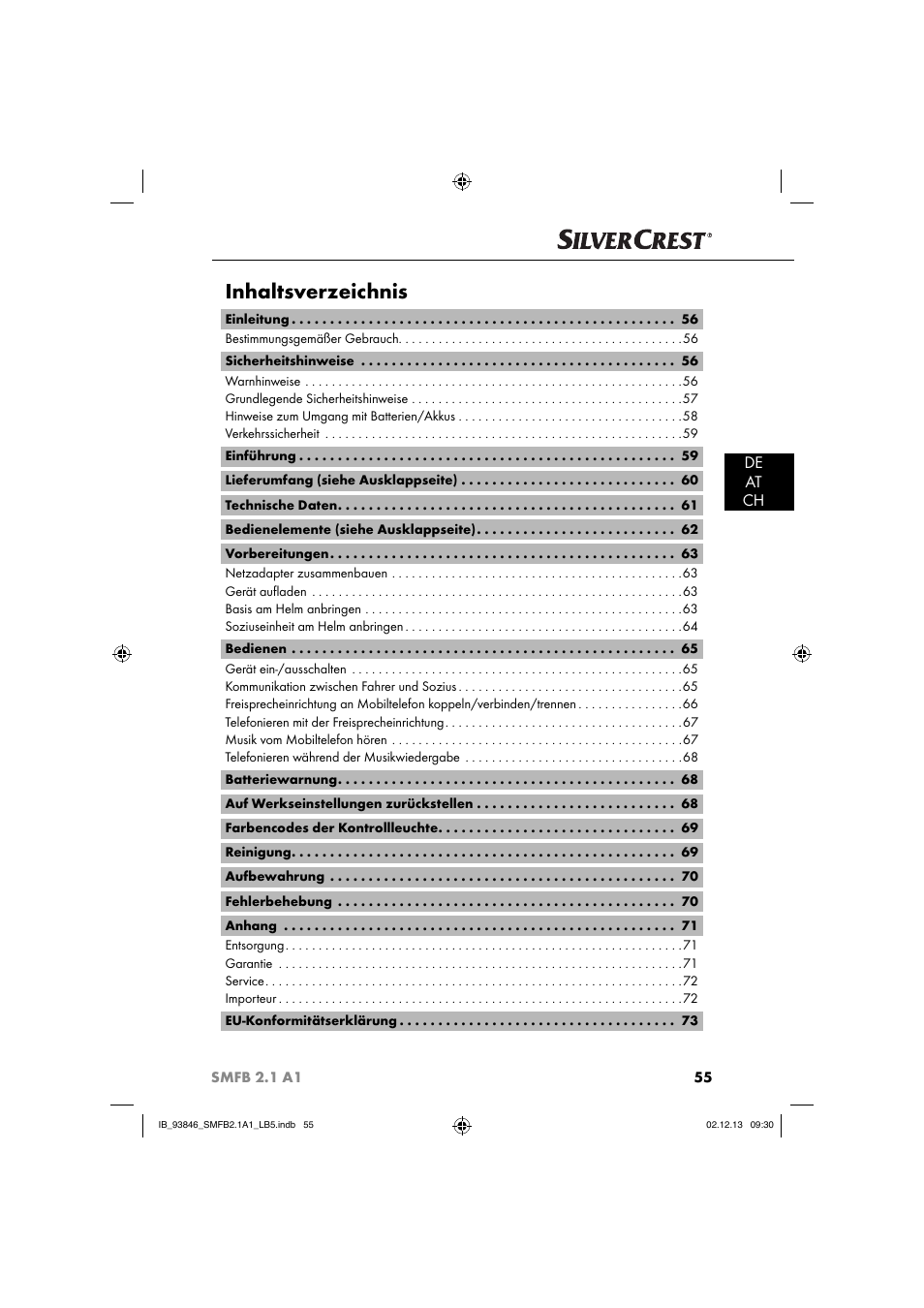 Silvercrest SMFB 2.1 A1 User Manual | Page 59 / 78