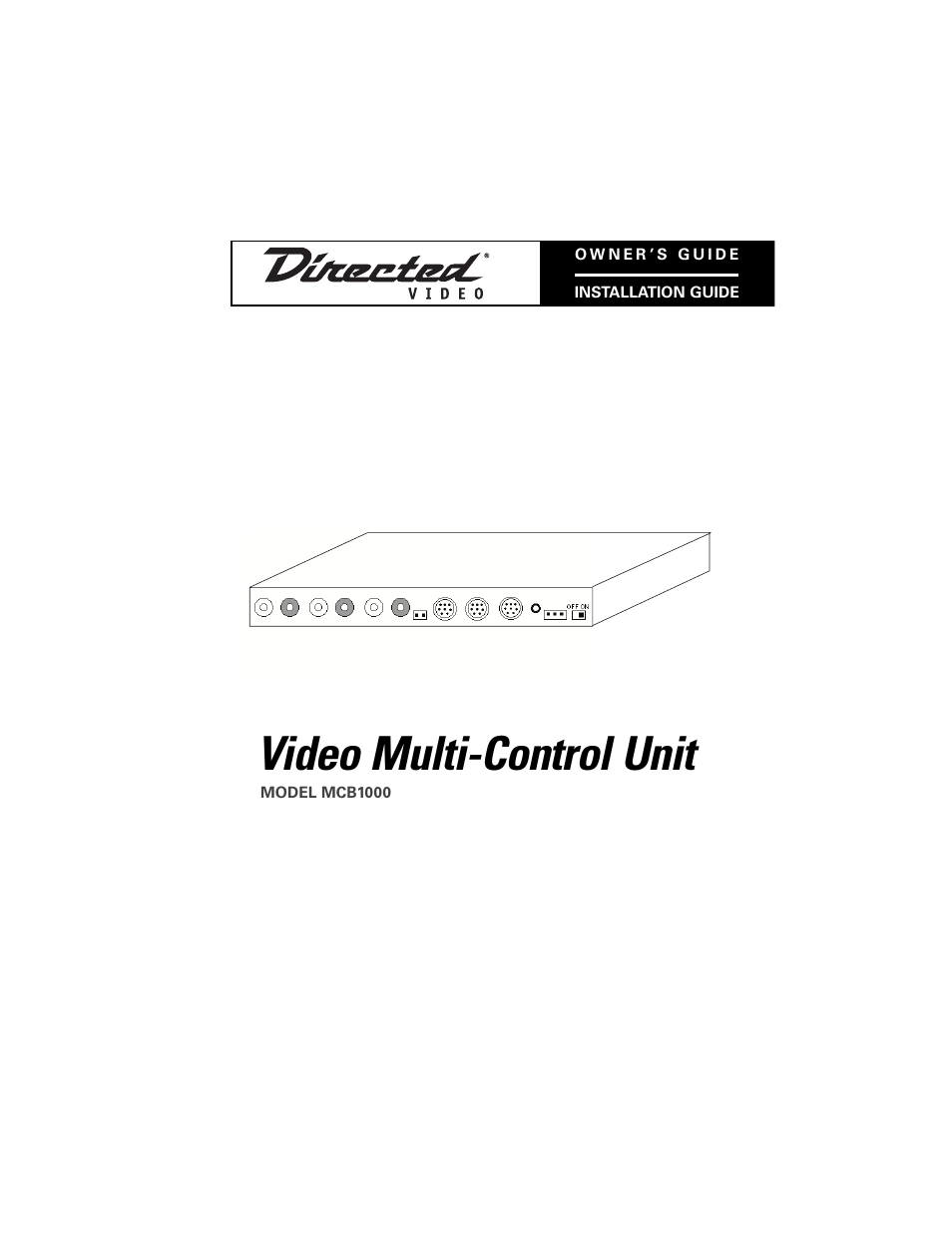Directed Video MCB1000 User Manual | 16 pages