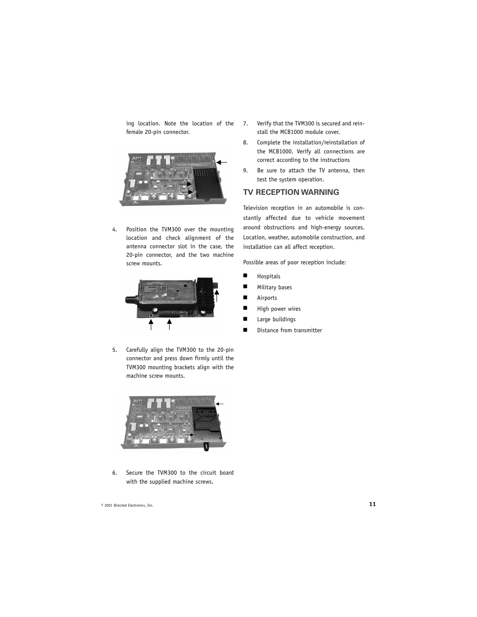 Directed Video MCB1000 User Manual | Page 11 / 16