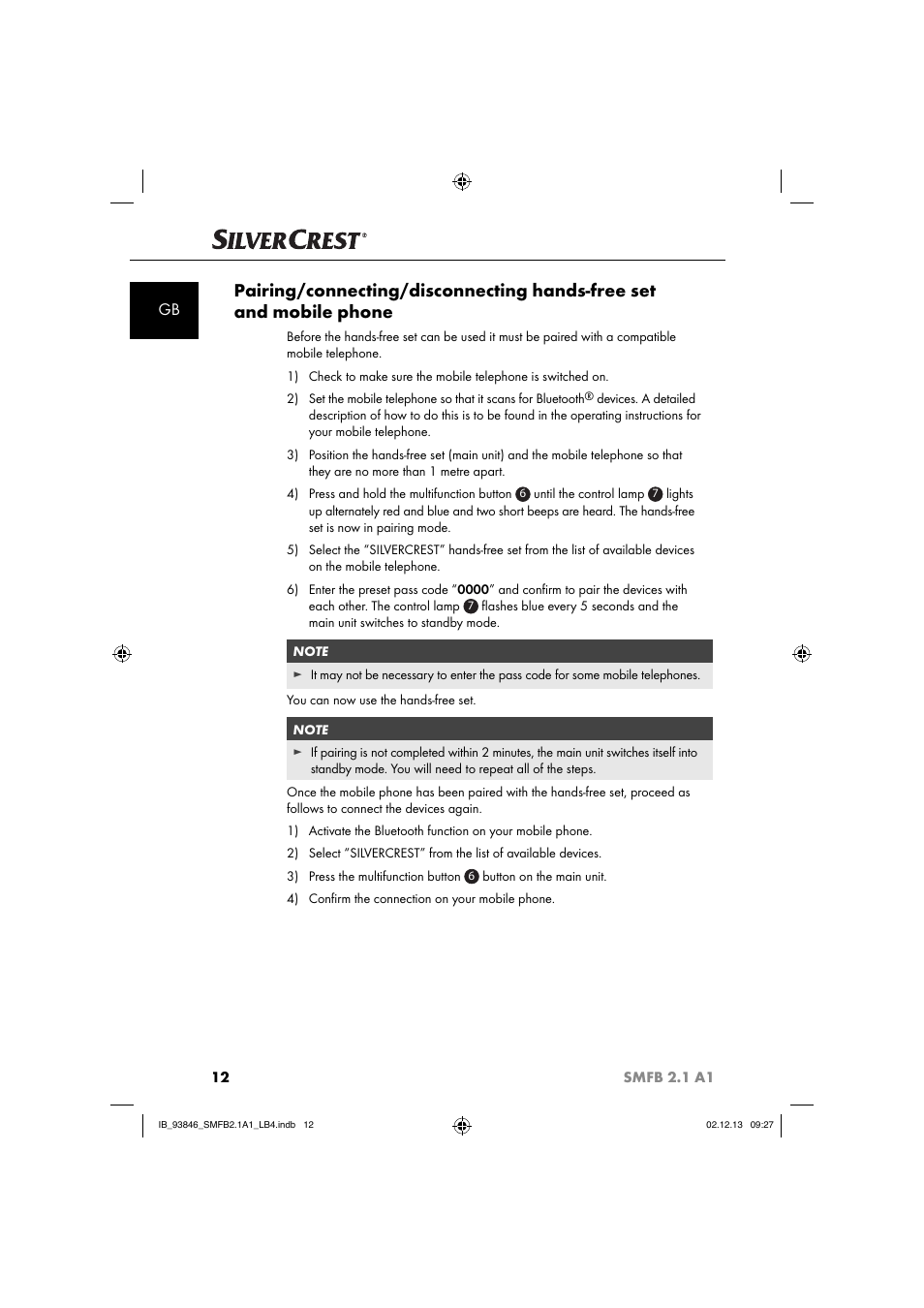 Silvercrest SMFB 2.1 A1 User Manual | Page 16 / 78