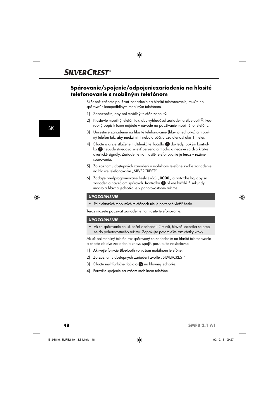 Silvercrest SMFB 2.1 A1 User Manual | Page 52 / 78