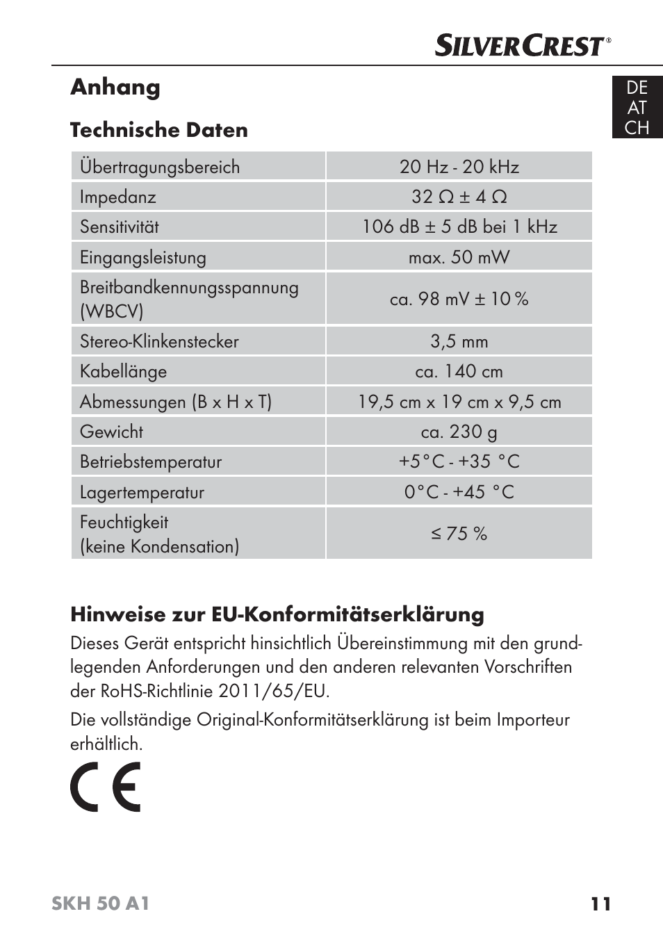 Anhang | Silvercrest SKH 50 A1 User Manual | Page 14 / 59