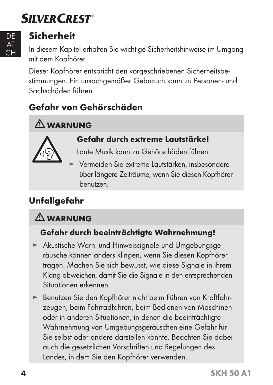 Sicherheit | Silvercrest SKH 50 A1 User Manual | Page 7 / 59