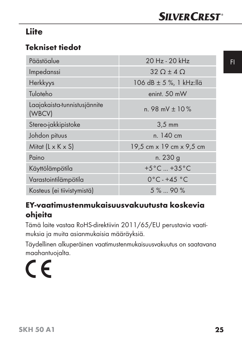 Liite | Silvercrest SKH 50 A1 User Manual | Page 28 / 101