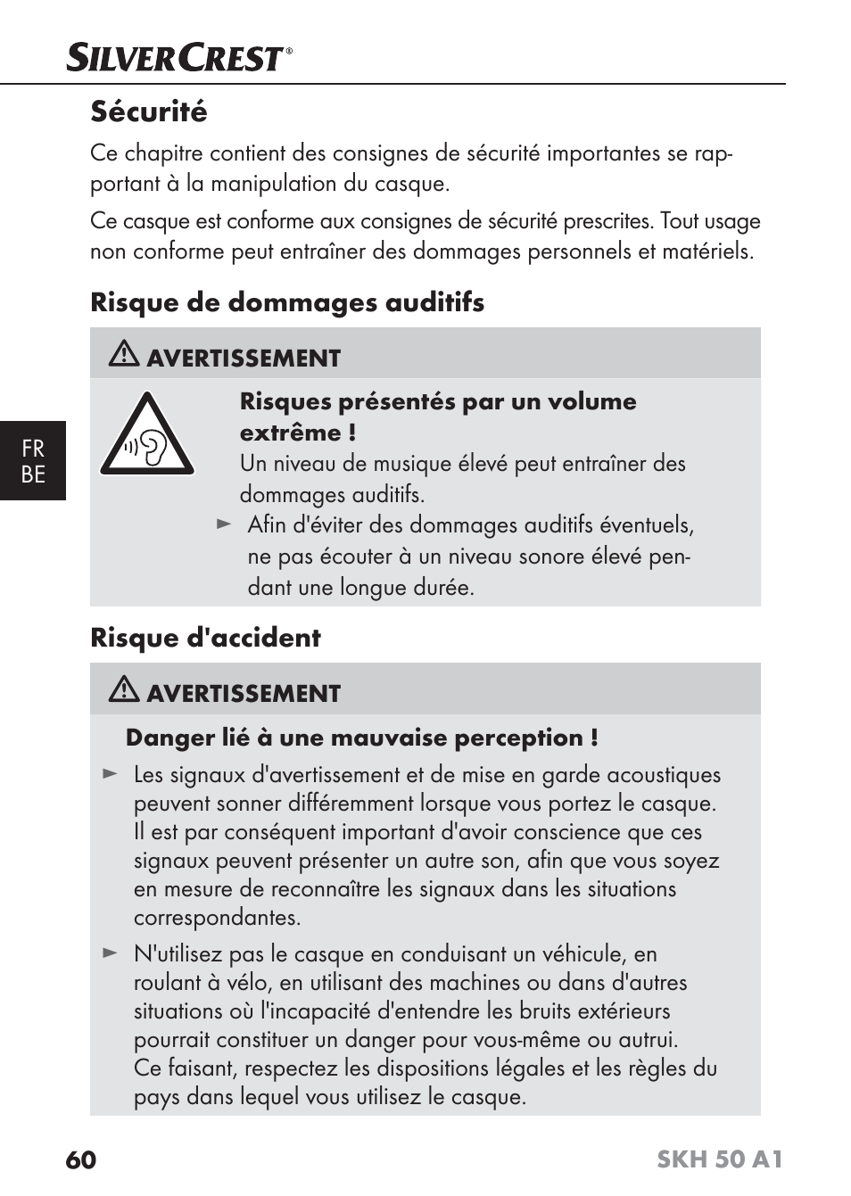 Sécurité | Silvercrest SKH 50 A1 User Manual | Page 63 / 101