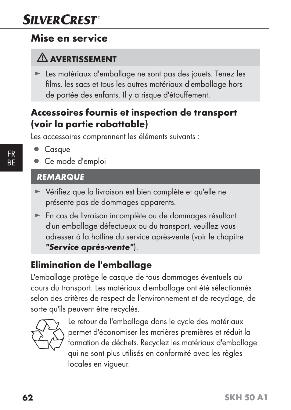 Mise en service | Silvercrest SKH 50 A1 User Manual | Page 65 / 101