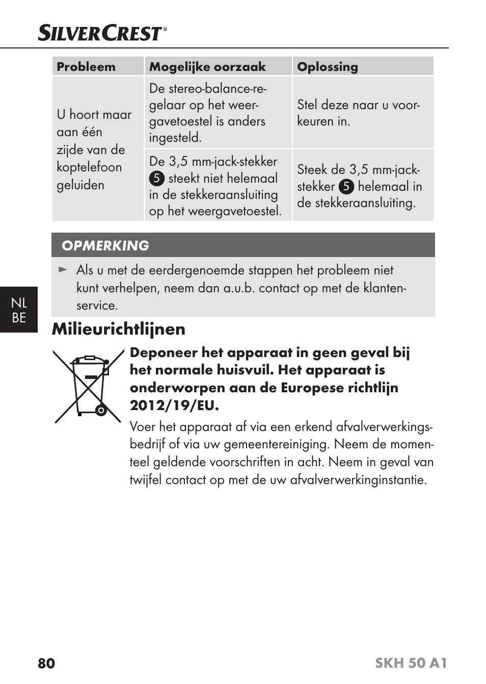 Milieurichtlijnen | Silvercrest SKH 50 A1 User Manual | Page 83 / 101