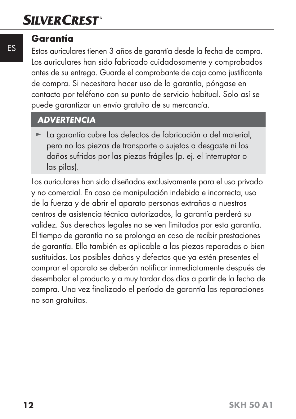 Garantía | Silvercrest SKH 50 A1 User Manual | Page 15 / 73