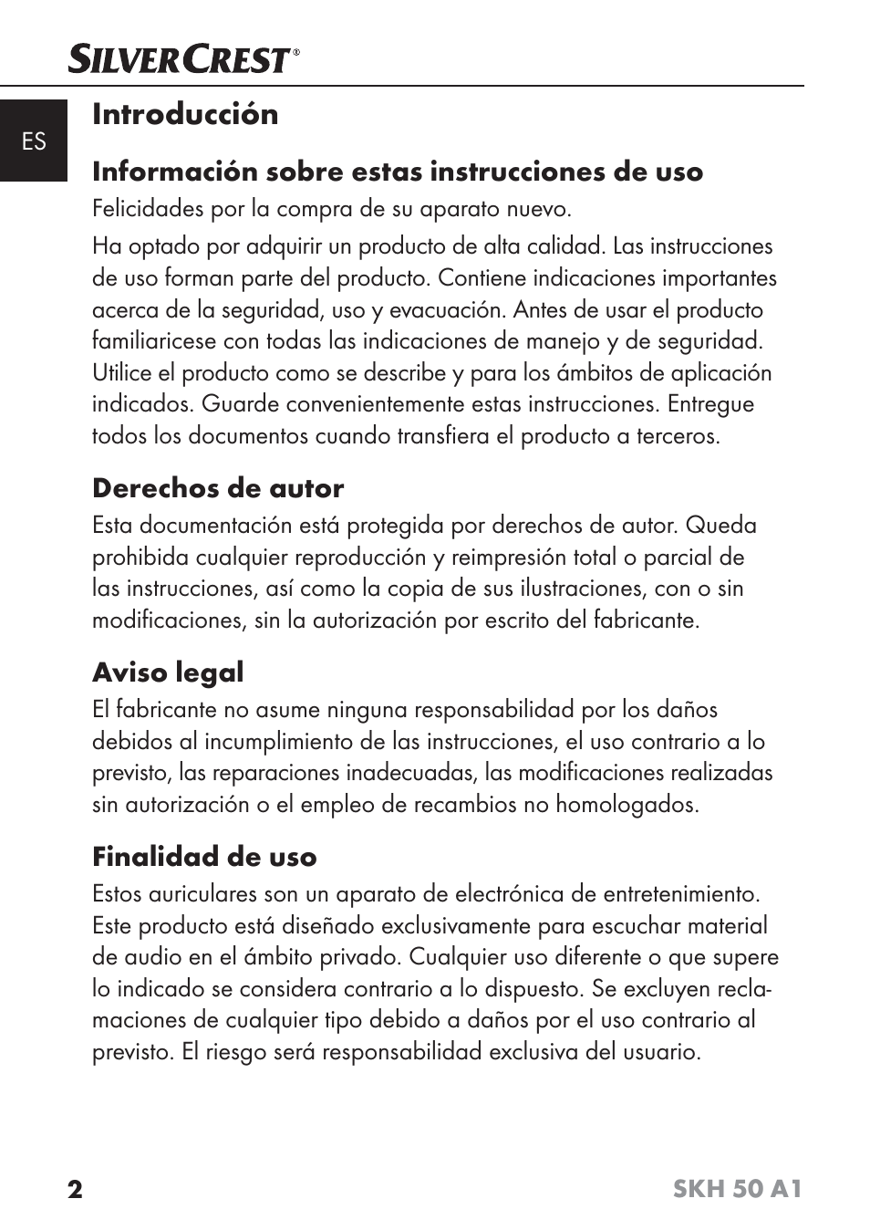 Introducción | Silvercrest SKH 50 A1 User Manual | Page 5 / 73