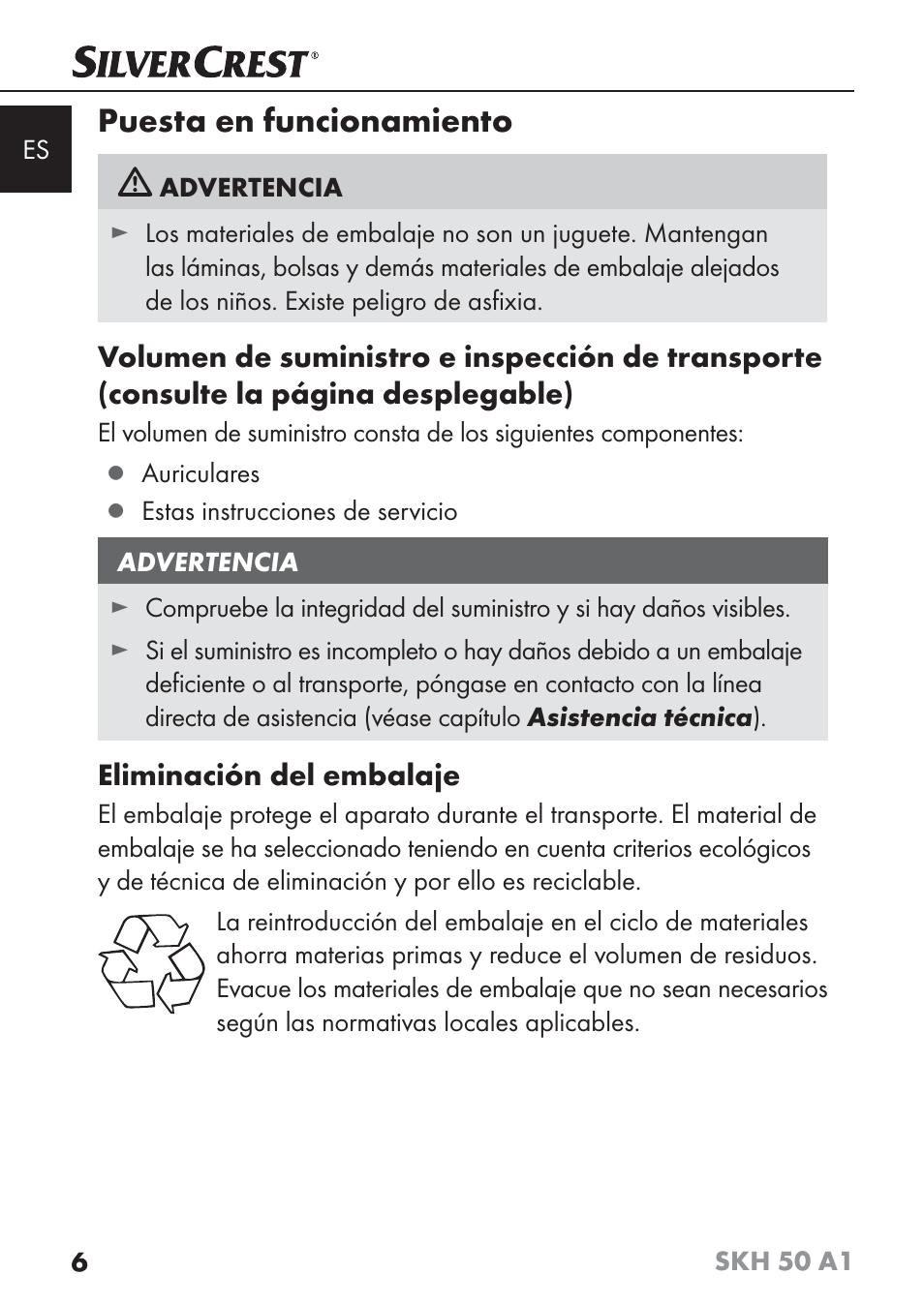 Puesta en funcionamiento | Silvercrest SKH 50 A1 User Manual | Page 9 / 73