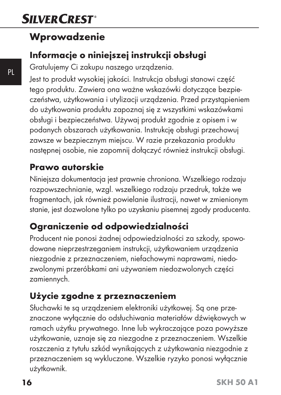 Wprowadzenie | Silvercrest SKH 50 A1 User Manual | Page 19 / 101