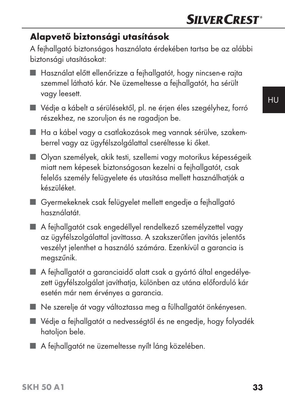 Silvercrest SKH 50 A1 User Manual | Page 36 / 101