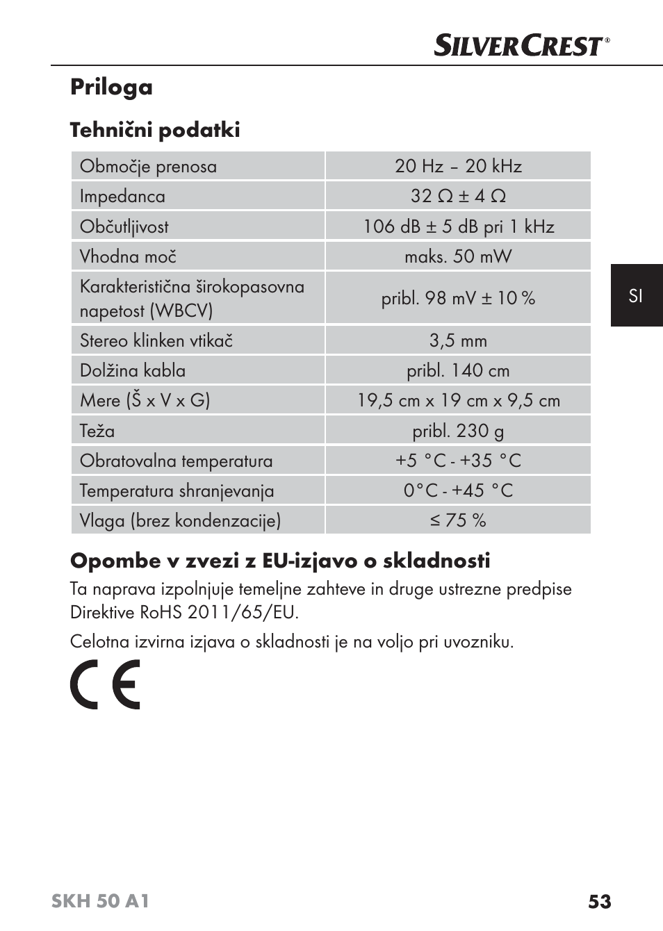 Priloga | Silvercrest SKH 50 A1 User Manual | Page 56 / 101