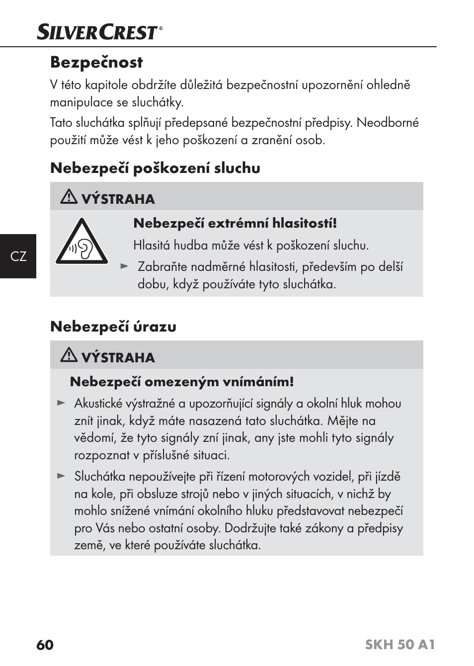 Bezpečnost | Silvercrest SKH 50 A1 User Manual | Page 63 / 101