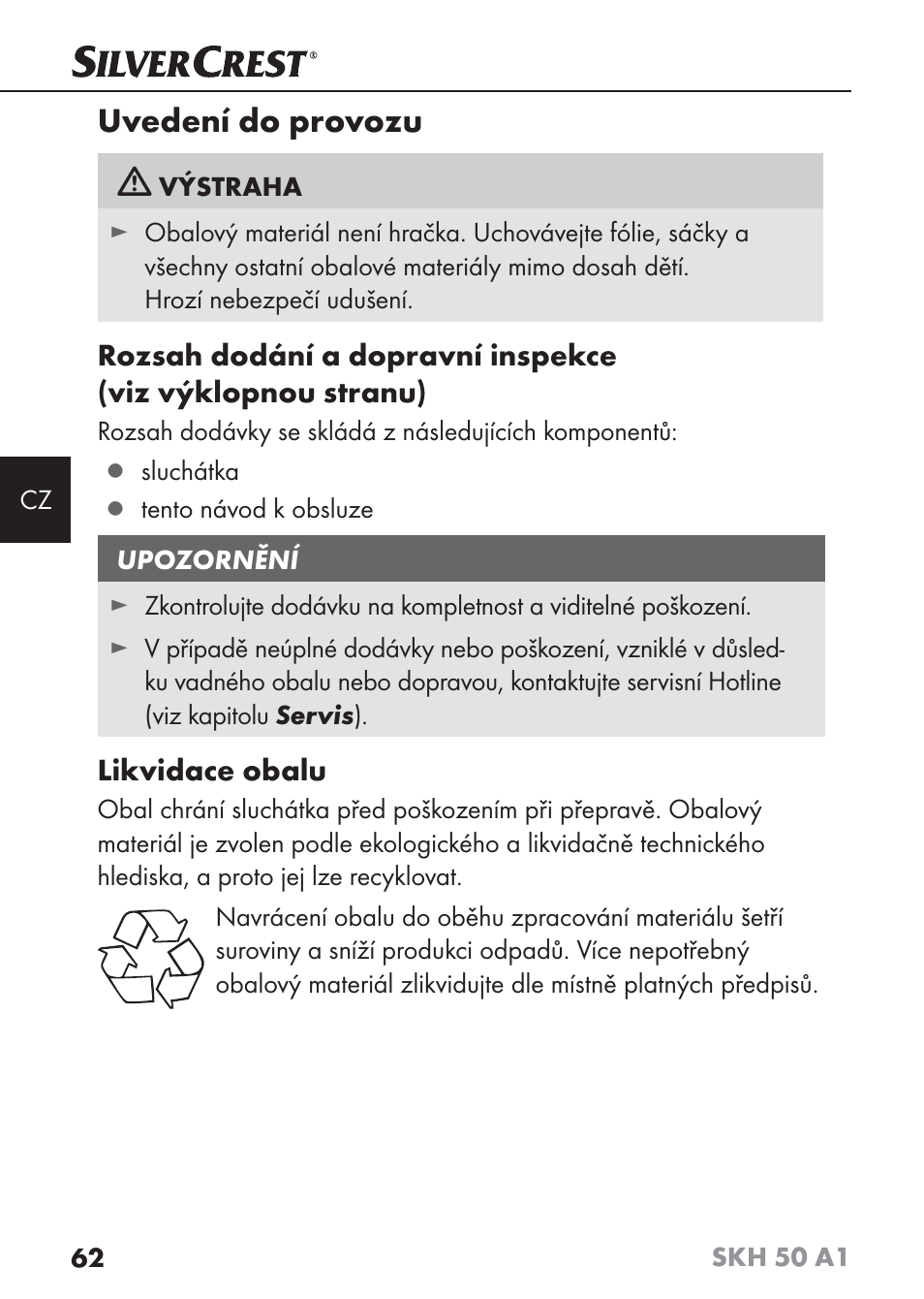 Uvedení do provozu | Silvercrest SKH 50 A1 User Manual | Page 65 / 101