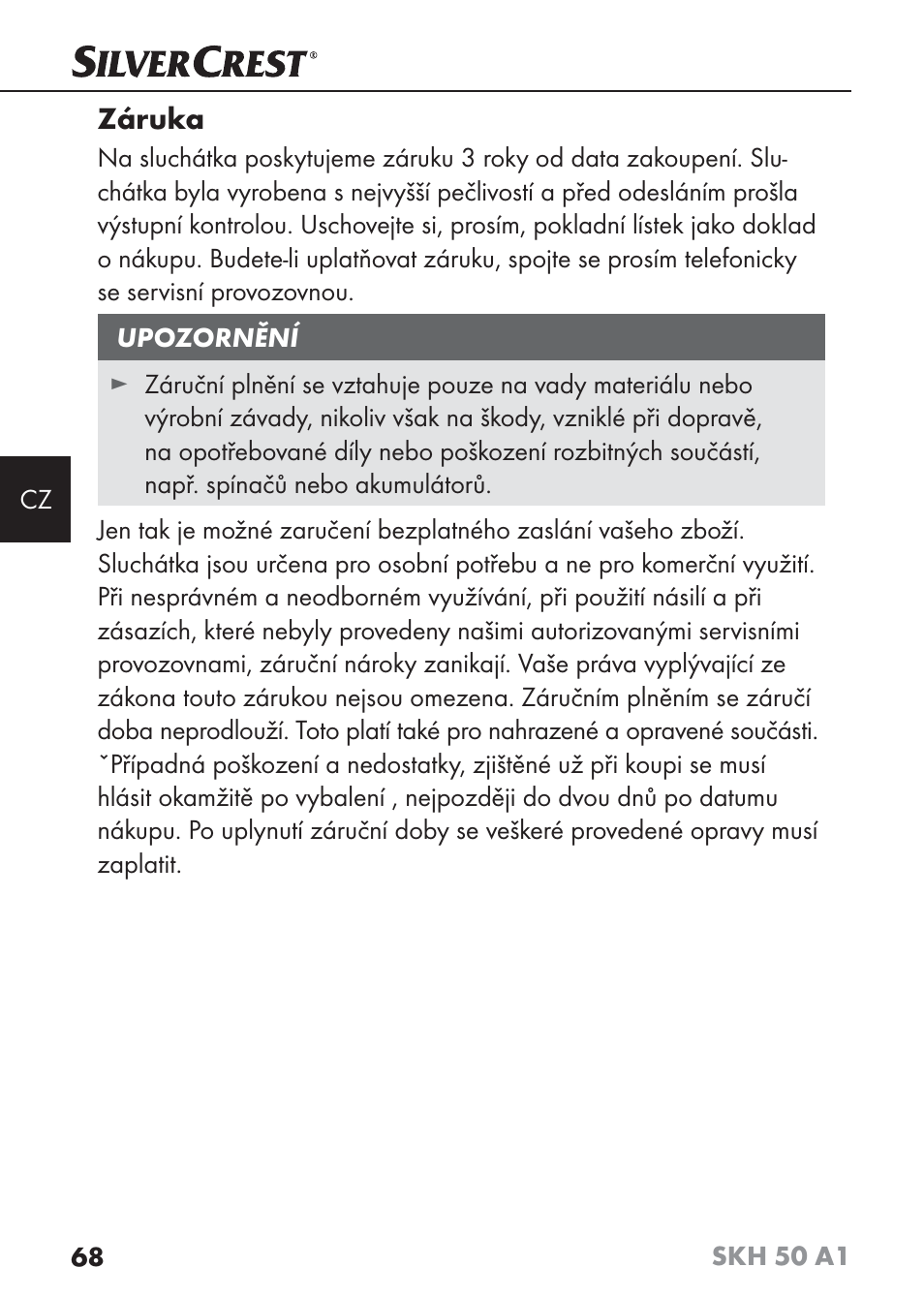 Záruka | Silvercrest SKH 50 A1 User Manual | Page 71 / 101