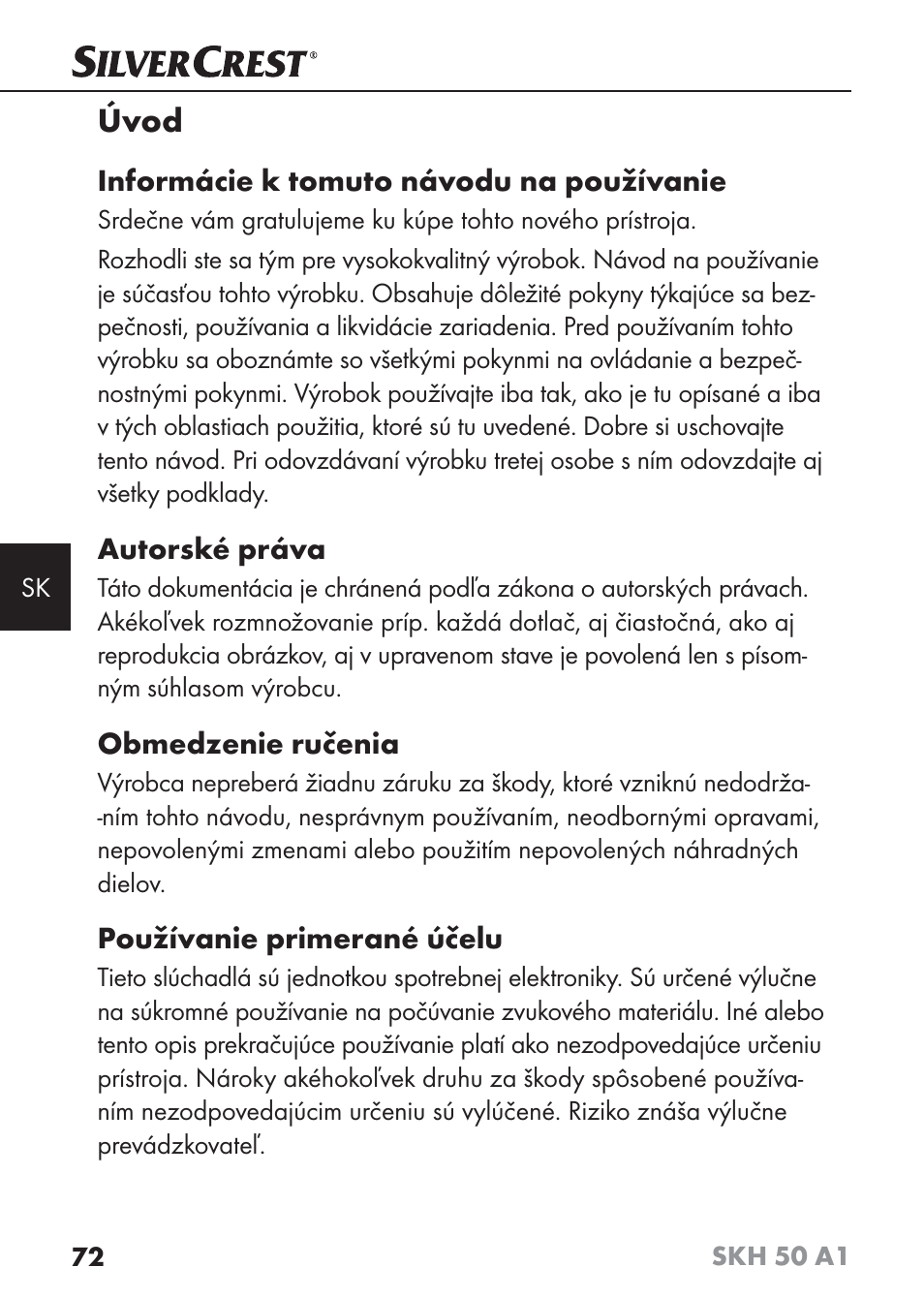 Úvod | Silvercrest SKH 50 A1 User Manual | Page 75 / 101
