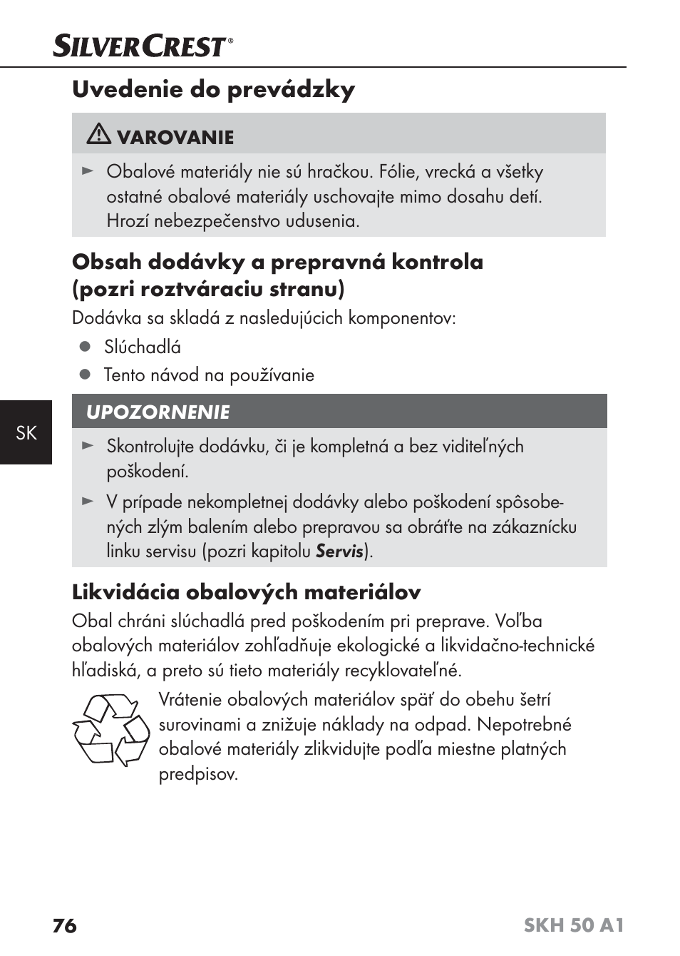 Uvedenie do prevádzky | Silvercrest SKH 50 A1 User Manual | Page 79 / 101