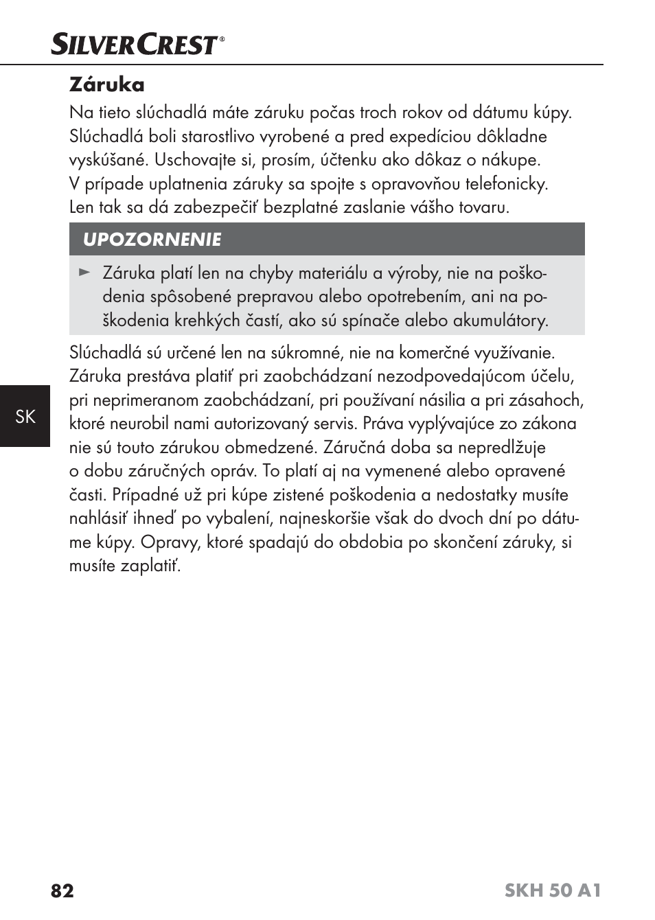 Záruka | Silvercrest SKH 50 A1 User Manual | Page 85 / 101